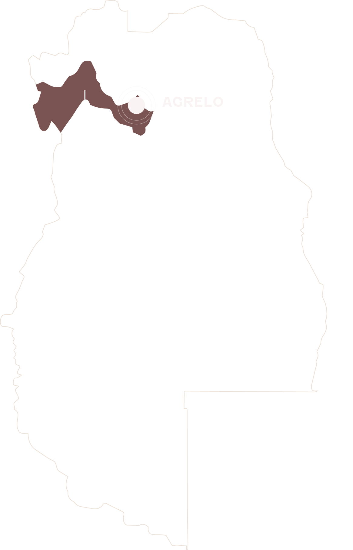 Map of Luján de Cuyo province highlighting Agrelo