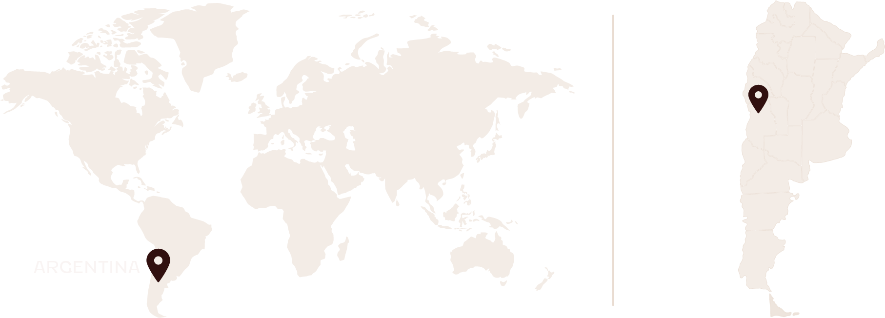 Map showing Argentina and Mendoza