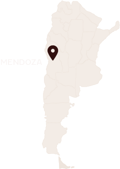 Map of Argentina highlighting Mendoza